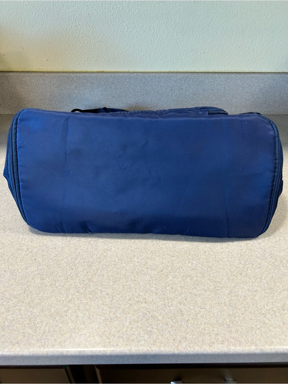 The Foldie Travel Bag Zip Closure Foldable Navy Expandable Carry-On Tote - Picture 4 of 7